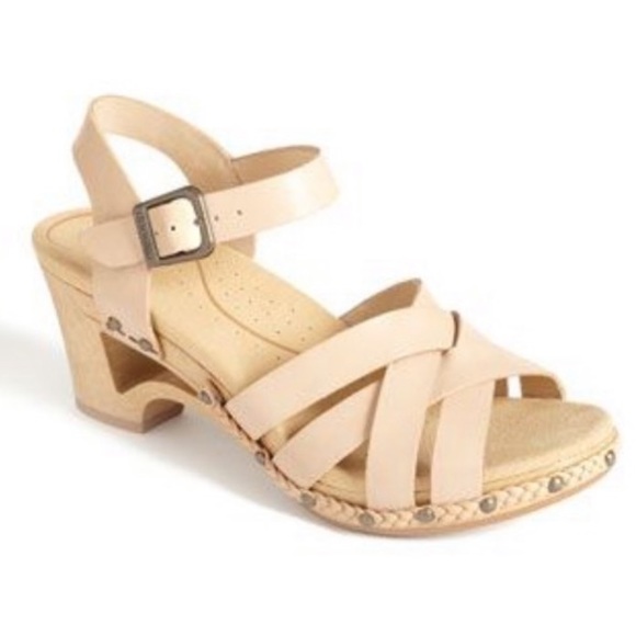 Dansko Shoes - Women's Dansko Wooden Wedge Strappy Sandal Size 36